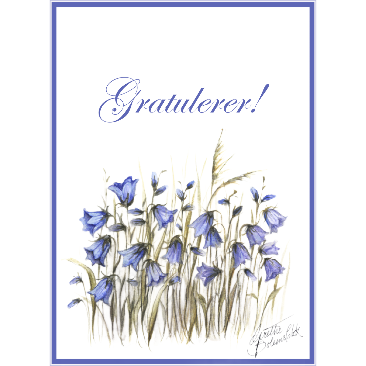 Kort med blomstermotiv, doble m/ konvolutt