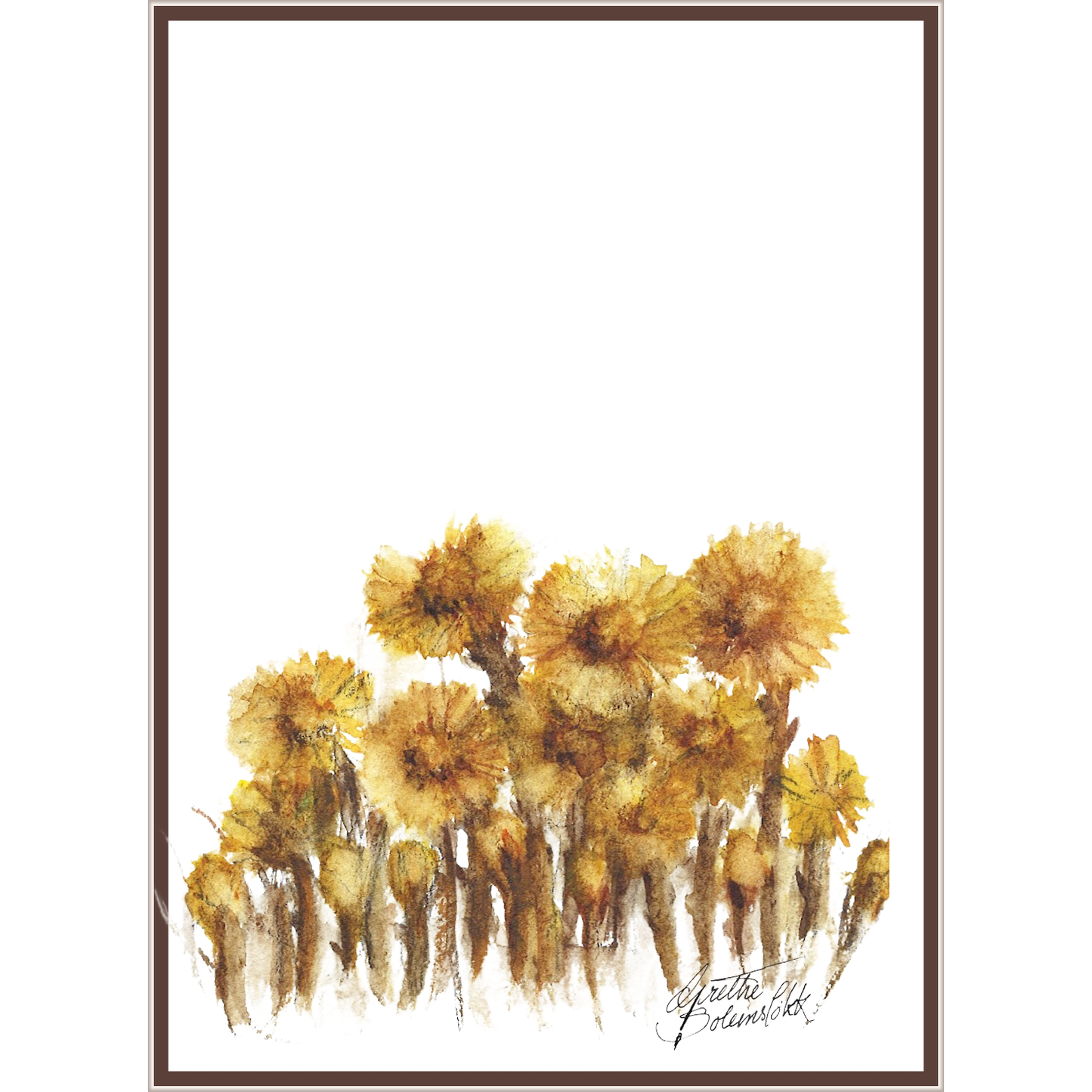 Kort med blomstermotiv, doble m/ konvolutt