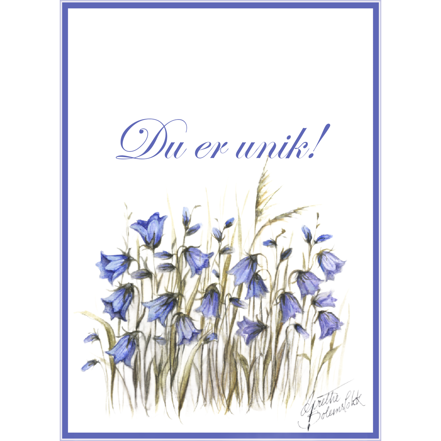 Kort med blomstermotiv, doble m/ konvolutt