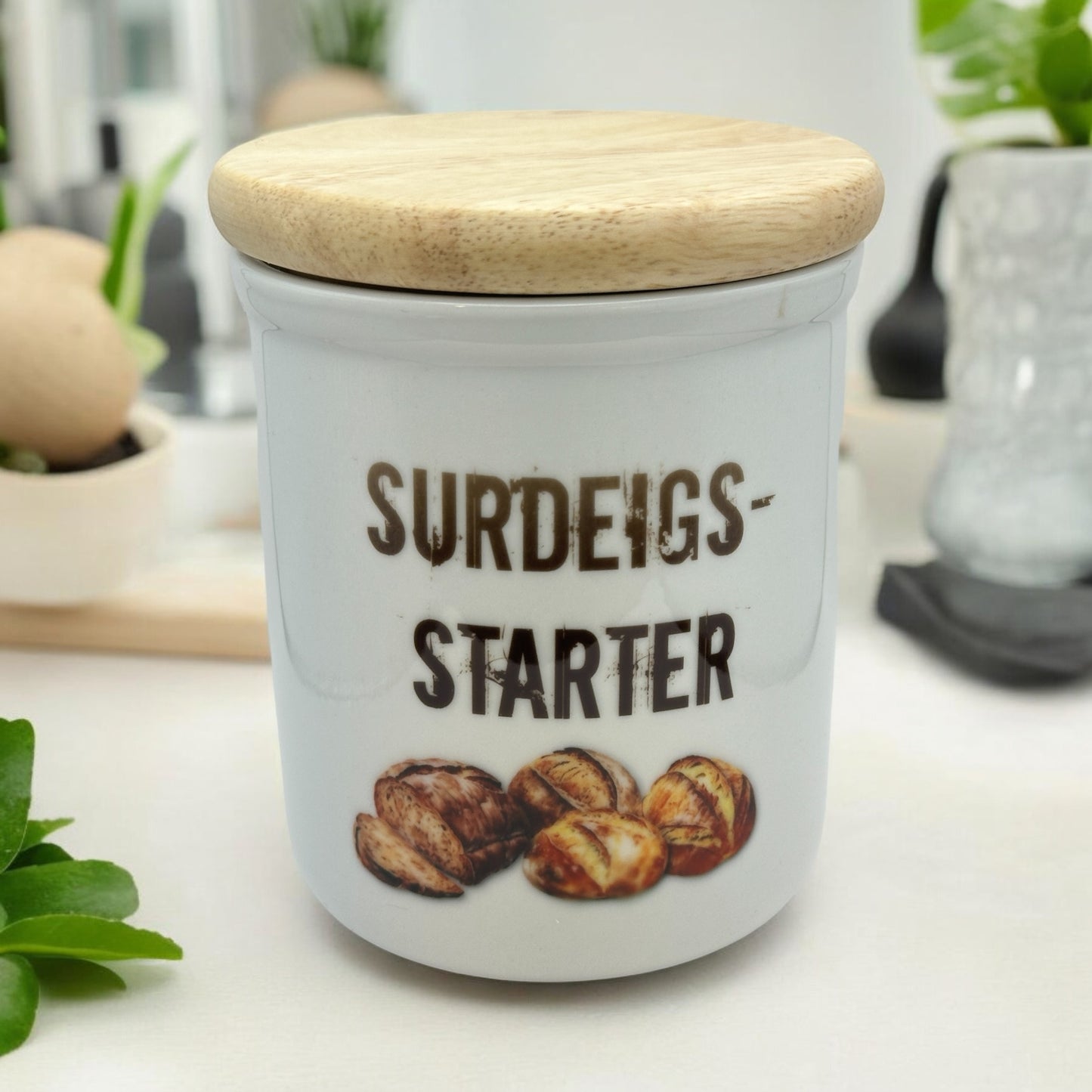 Surdeigskrukke -beholder til surdeigsstarter