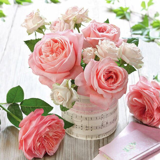 Servietter - Musikk Roser