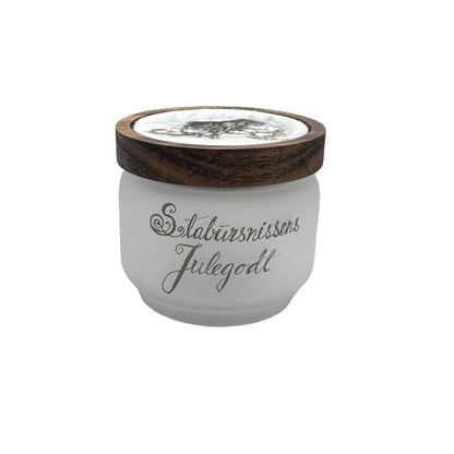 Stabbursnissens julegodt, -glasskrukke m/ trelokk