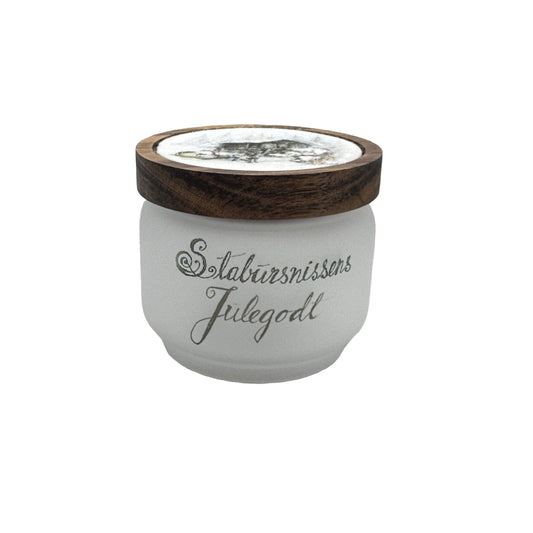 Stabbursnissens julegodt, -glasskrukke m/ trelokk
