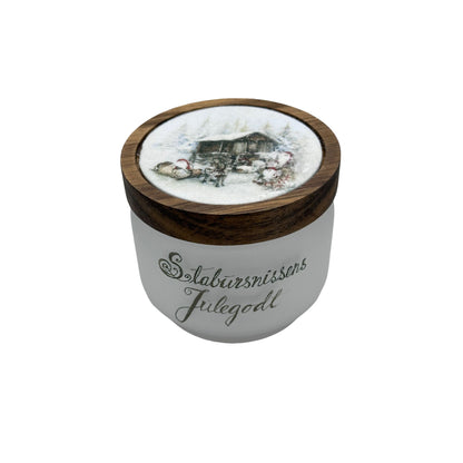 Stabbursnissens julegodt, -glasskrukke m/ trelokk