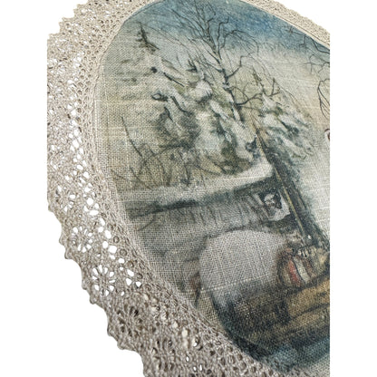 Brikke " Blåtimen" -Ø 30cm