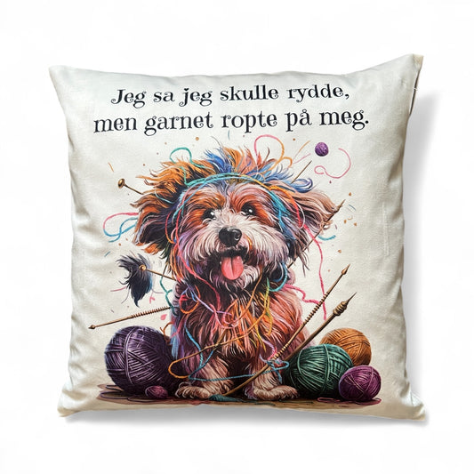 Putetrekk “Garnet ropte på meg” – fløyel 45×45