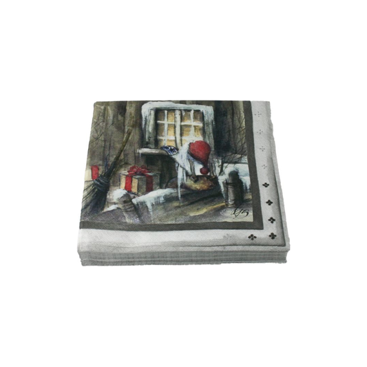 Serviett - Nisse titter inn